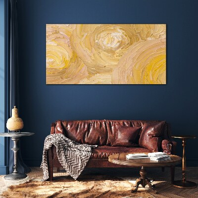 Foto op glas Beige spiralen in zacht licht