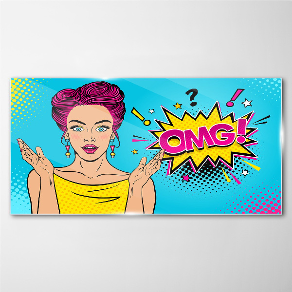 Glas foto Verrassing in Pop Art