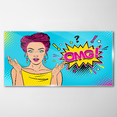 Glas foto Verrassing in Pop Art