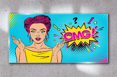 Glas foto Verrassing in Pop Art