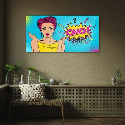 Glas foto Verrassing in Pop Art