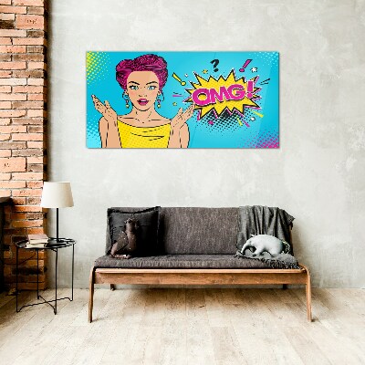 Glas foto Verrassing in Pop Art