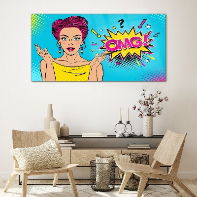 Glas foto Verrassing in Pop Art