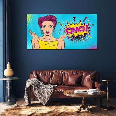 Glas foto Verrassing in Pop Art