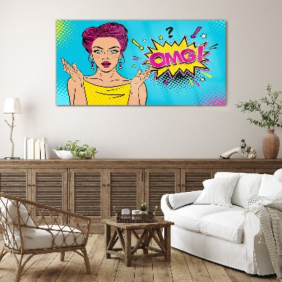 Glas foto Verrassing in Pop Art