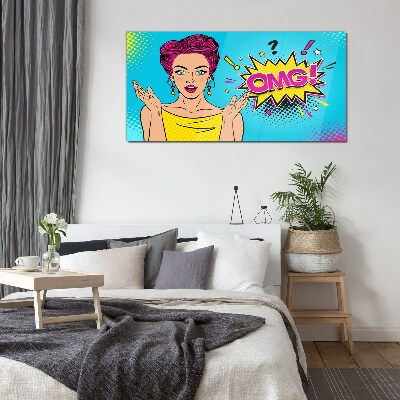 Glas foto Verrassing in Pop Art