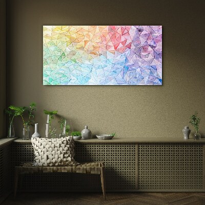 Schilderij op glas Kleurrijke mozaïek van driehoeken