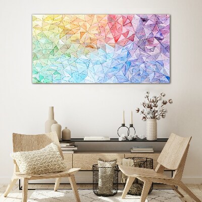 Schilderij op glas Kleurrijke mozaïek van driehoeken