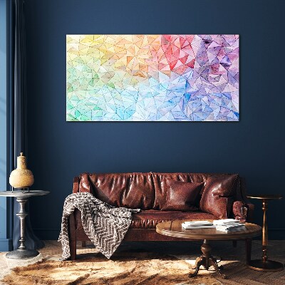 Schilderij op glas Kleurrijke mozaïek van driehoeken