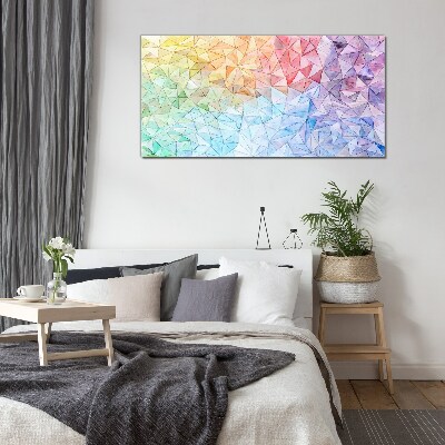 Schilderij op glas Kleurrijke mozaïek van driehoeken