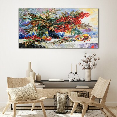 Foto op glas Fruitboeket met lijsterbes