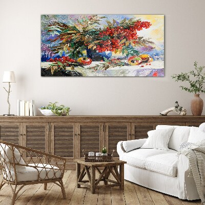 Foto op glas Fruitboeket met lijsterbes