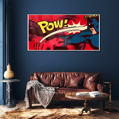 Glas foto Superheld in actie