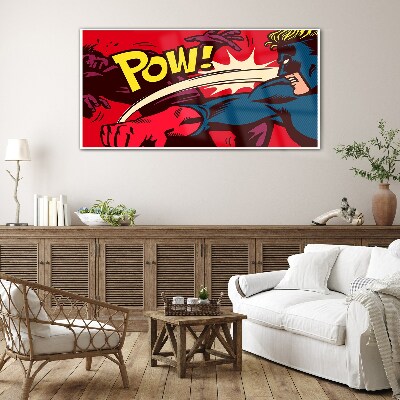 Glas foto Superheld in actie