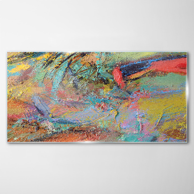 Schilderij op glas Kleurrijk abstract landschap