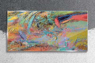 Schilderij op glas Kleurrijk abstract landschap