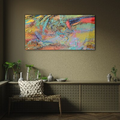 Schilderij op glas Kleurrijk abstract landschap
