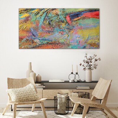 Schilderij op glas Kleurrijk abstract landschap