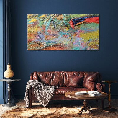 Schilderij op glas Kleurrijk abstract landschap