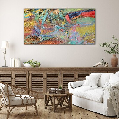 Schilderij op glas Kleurrijk abstract landschap