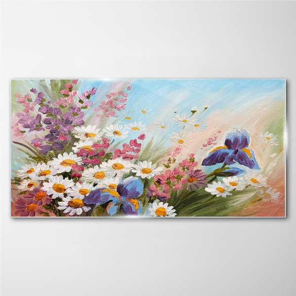 Schilderij op glas Een lenteboeket bloemen in de zon