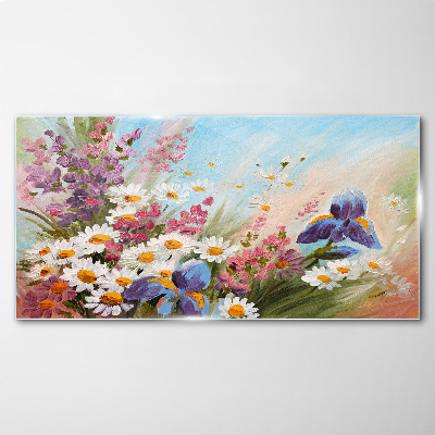 Schilderij op glas Een lenteboeket bloemen in de zon