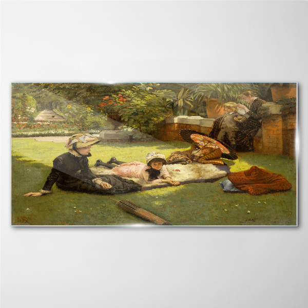 Glas foto Een zomermiddag in de tuin