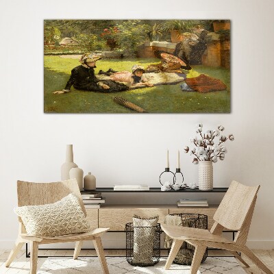 Glas foto Een zomermiddag in de tuin