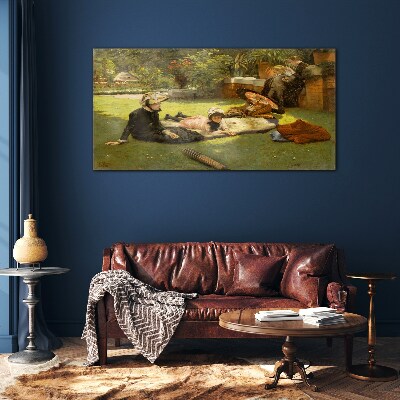 Glas foto Een zomermiddag in de tuin