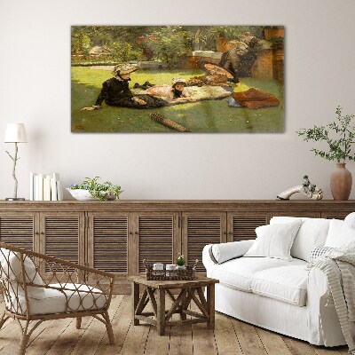 Glas foto Een zomermiddag in de tuin