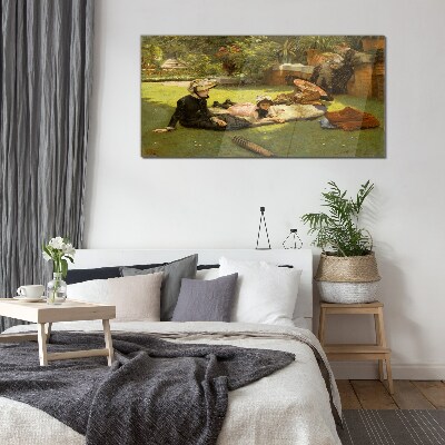 Glas foto Een zomermiddag in de tuin