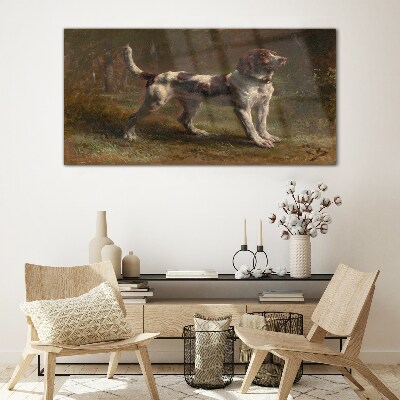 Schilderij op glas Portret van een hond in de natuur