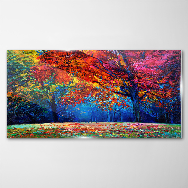 Schilderij op glas Kleurrijk herfstlandschap