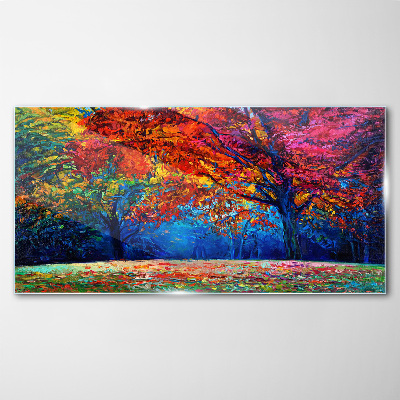 Schilderij op glas Kleurrijk herfstlandschap