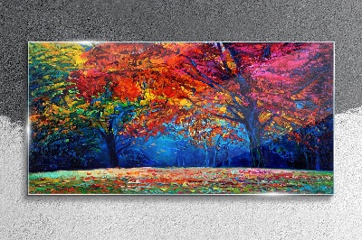 Schilderij op glas Kleurrijk herfstlandschap