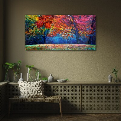 Schilderij op glas Kleurrijk herfstlandschap