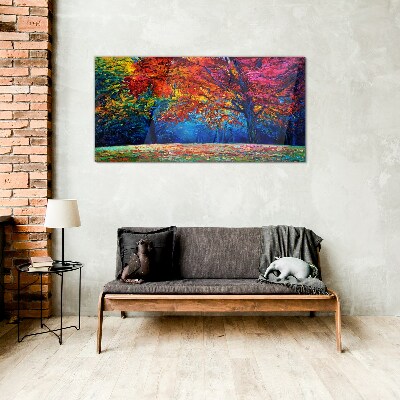 Schilderij op glas Kleurrijk herfstlandschap