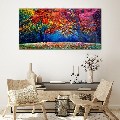 Schilderij op glas Kleurrijk herfstlandschap