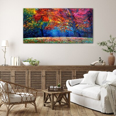 Schilderij op glas Kleurrijk herfstlandschap