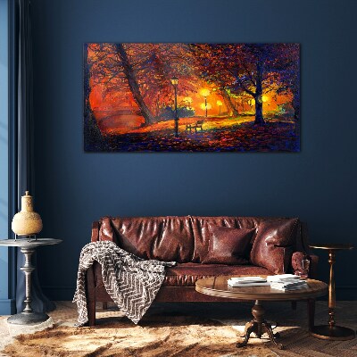 Foto op glas Gouden herfst in het park