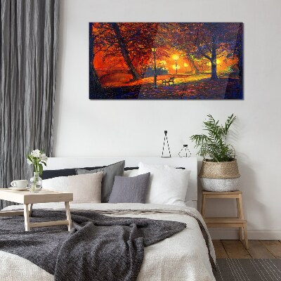 Foto op glas Gouden herfst in het park