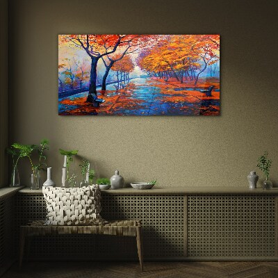 Schilderij op glas Herfststeegje