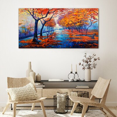 Schilderij op glas Herfststeegje