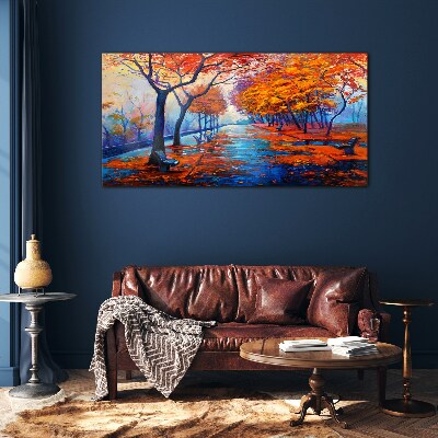 Schilderij op glas Herfststeegje