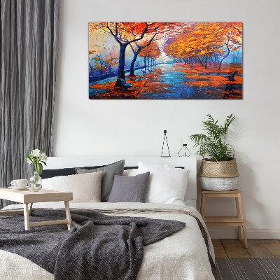 Schilderij op glas Herfststeegje