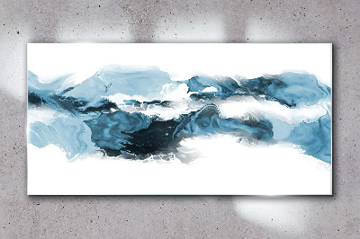 Schilderij op glas Oceaan golven in tinten blauw