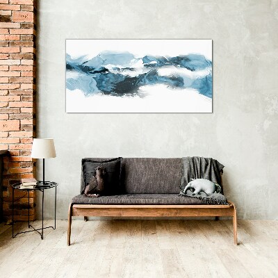 Schilderij op glas Oceaan golven in tinten blauw