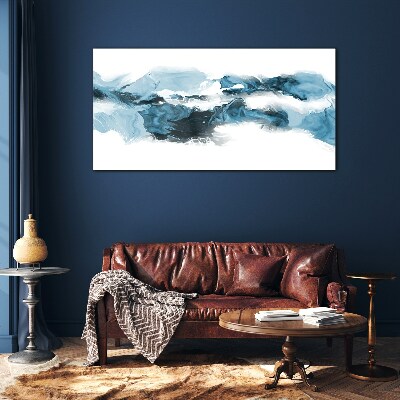 Schilderij op glas Oceaan golven in tinten blauw