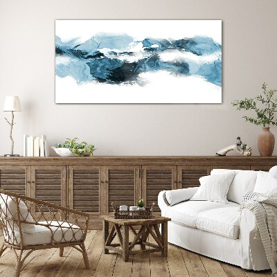 Schilderij op glas Oceaan golven in tinten blauw