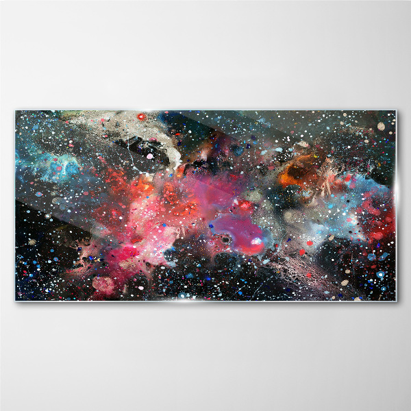 Foto op glas Een kosmische explosie van kleuren